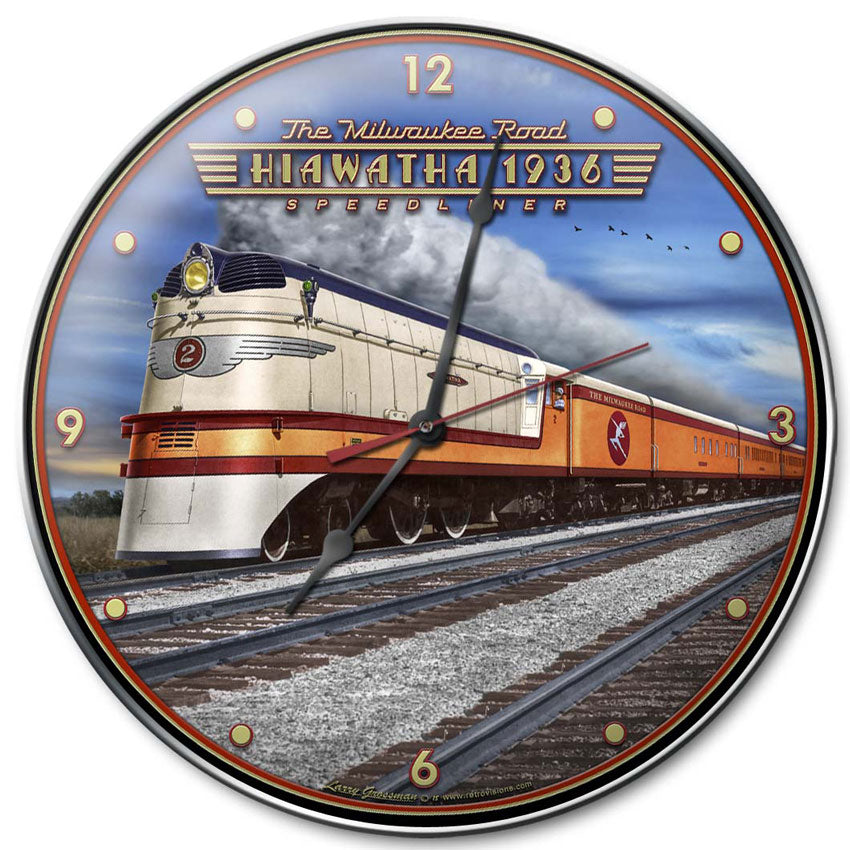 1936 Hiawatha, Trains, Metal Sign, Wall Art, 14 X 14 Inches