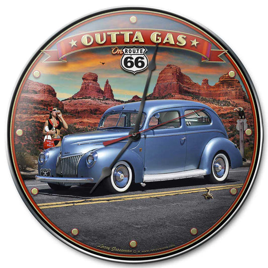 1939 Rod Sedan Rt 66, Street Signs, Metal Sign, Wall Art, 14 X 14 Inches