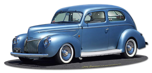 1939 Rod Sedan Rt 66 Vintage Sign, Street Signs, Metal Sign, Wall Art, 18 X 8 Inches