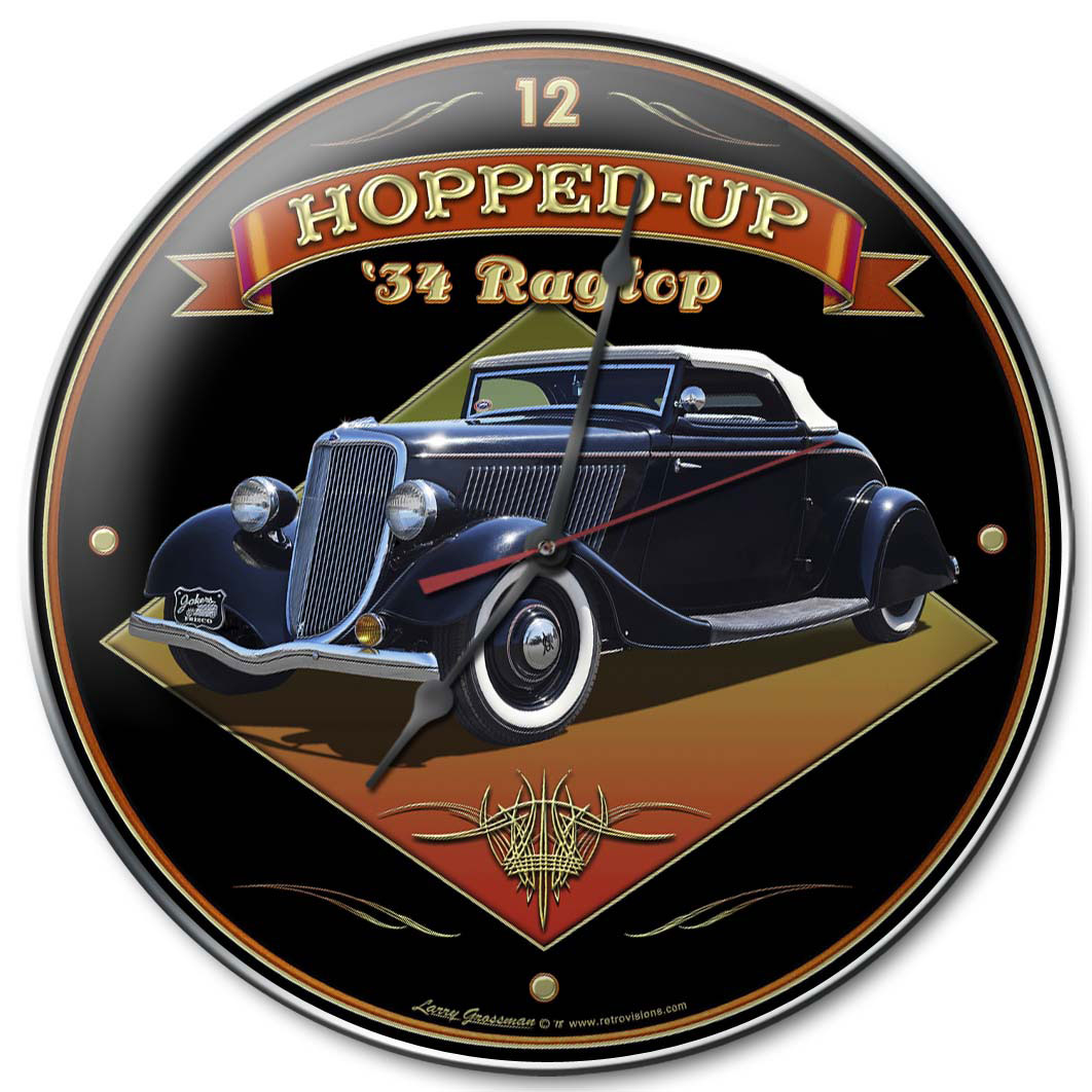 1934 Ragtop Rod, Automotive, Metal Sign, Wall Art, 14 X 14 Inches