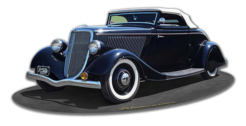 1934 Ragtop Rod Vintage Sign, Automotive, Metal Sign, Wall Art, 18 X 9 Inches