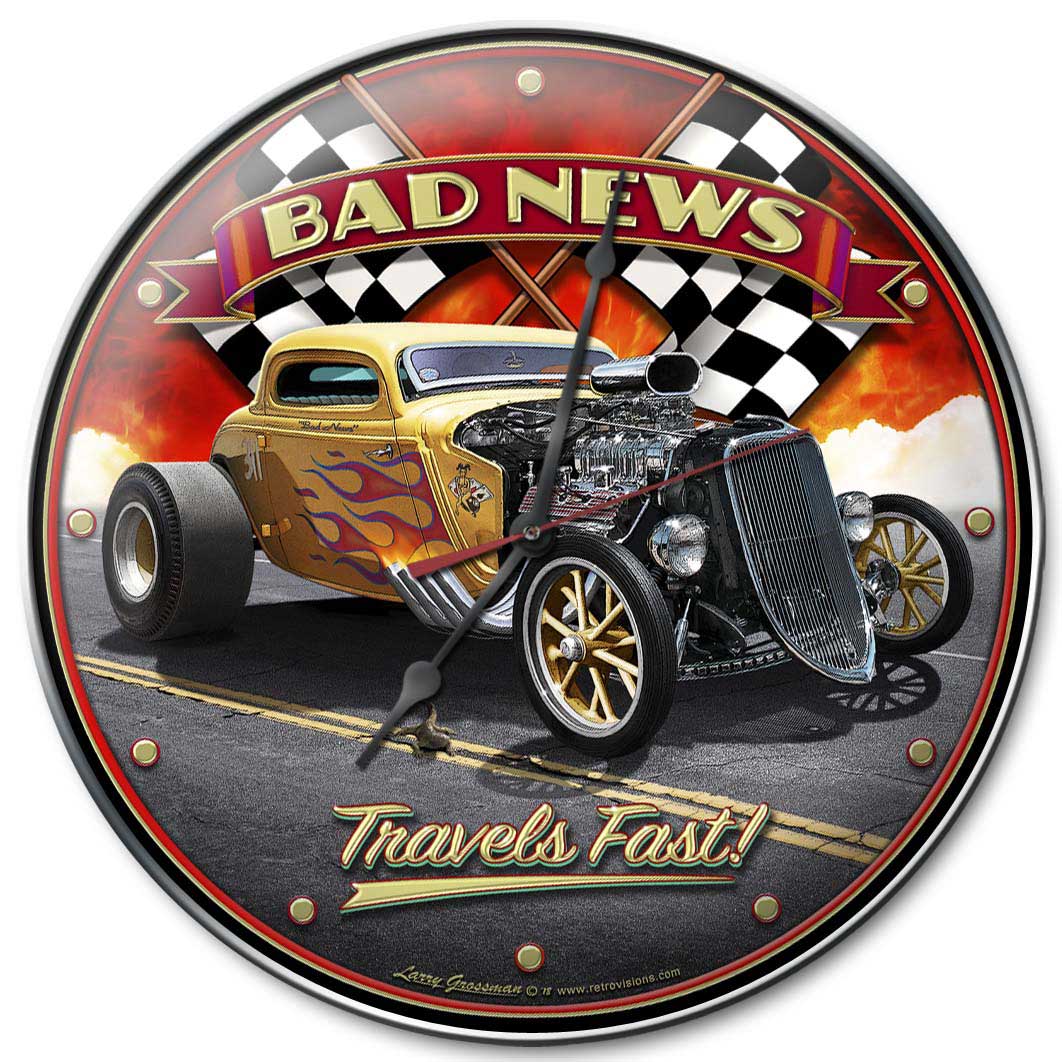 1933 Bad News, Automotive, Metal Sign, Wall Art, 14 X 14 Inches