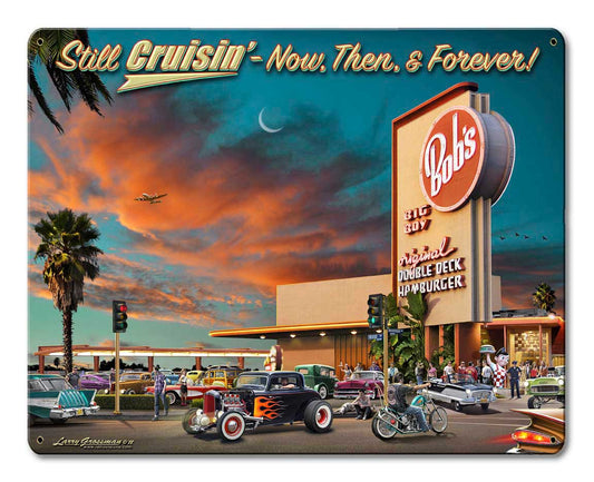 1966 Cruisin Bobs Vintage Sign, Automotive, Metal Sign, Wall Art, 15 X 12 Inches