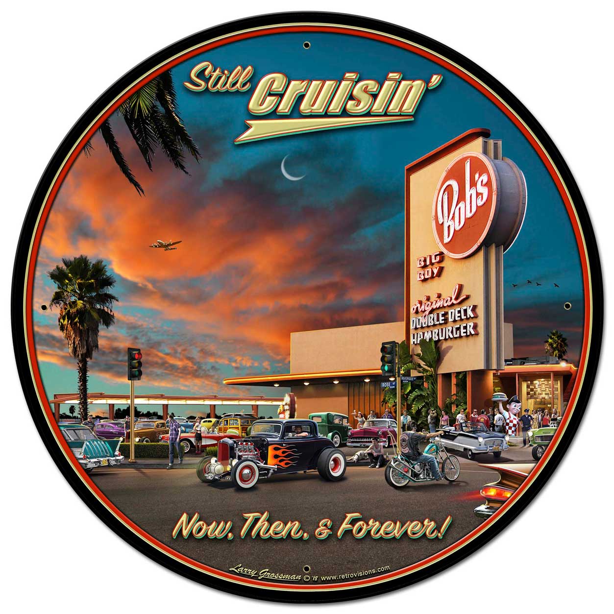1966 Cruisin Bobs Vintage Sign, Automotive, Metal Sign, Wall Art, 28 X 28 Inches