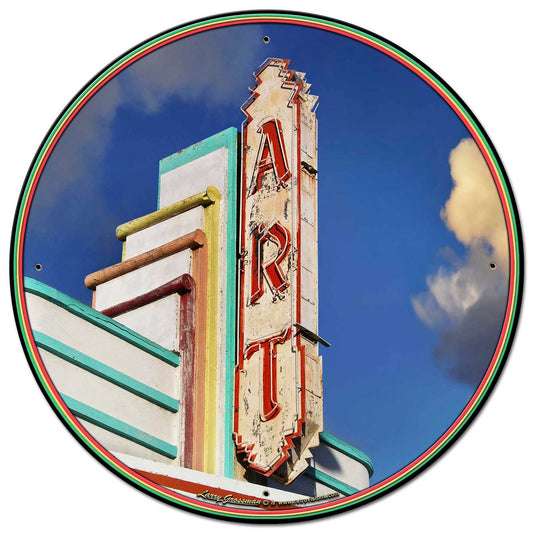 Art Sign Day Vintage Sign, Automotive, Metal Sign, Wall Art, 28 X 28 Inches