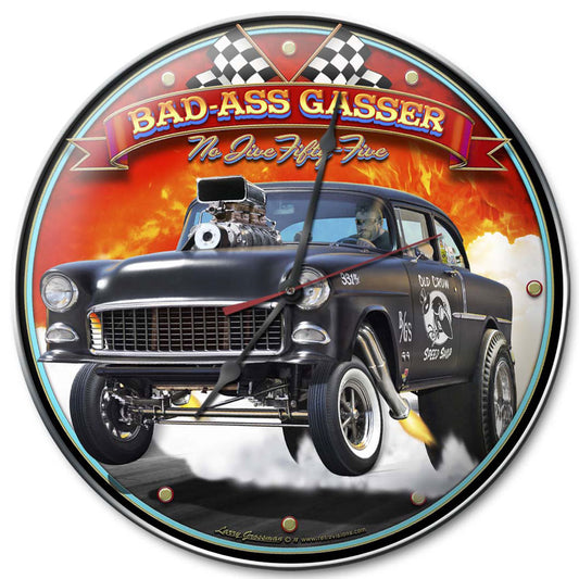 1955 Bad-Ass Gasser, Automotive, Metal Sign, Wall Art, 14 X 14 Inches
