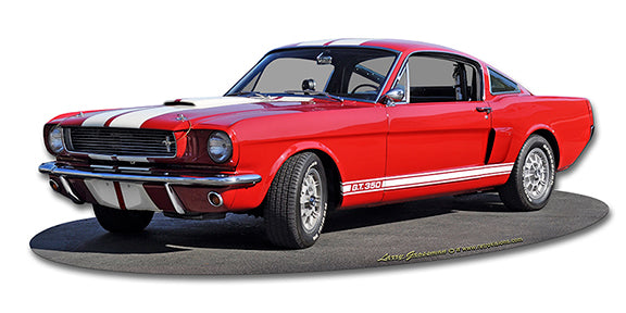 1966 Mustang GT 350 Vintage Sign, Automotive, Metal Sign, Wall Art, 18 X 8 Inches