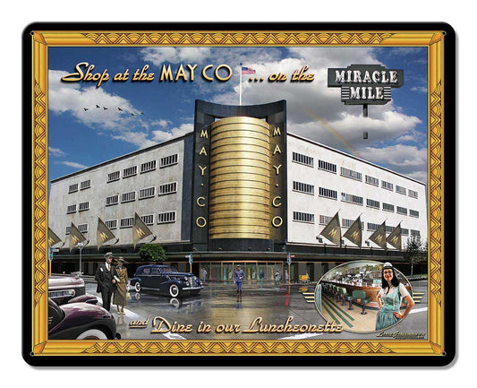 May Co Vintage Sign, Automotive, Metal Sign, Wall Art, 15 X 12 Inches