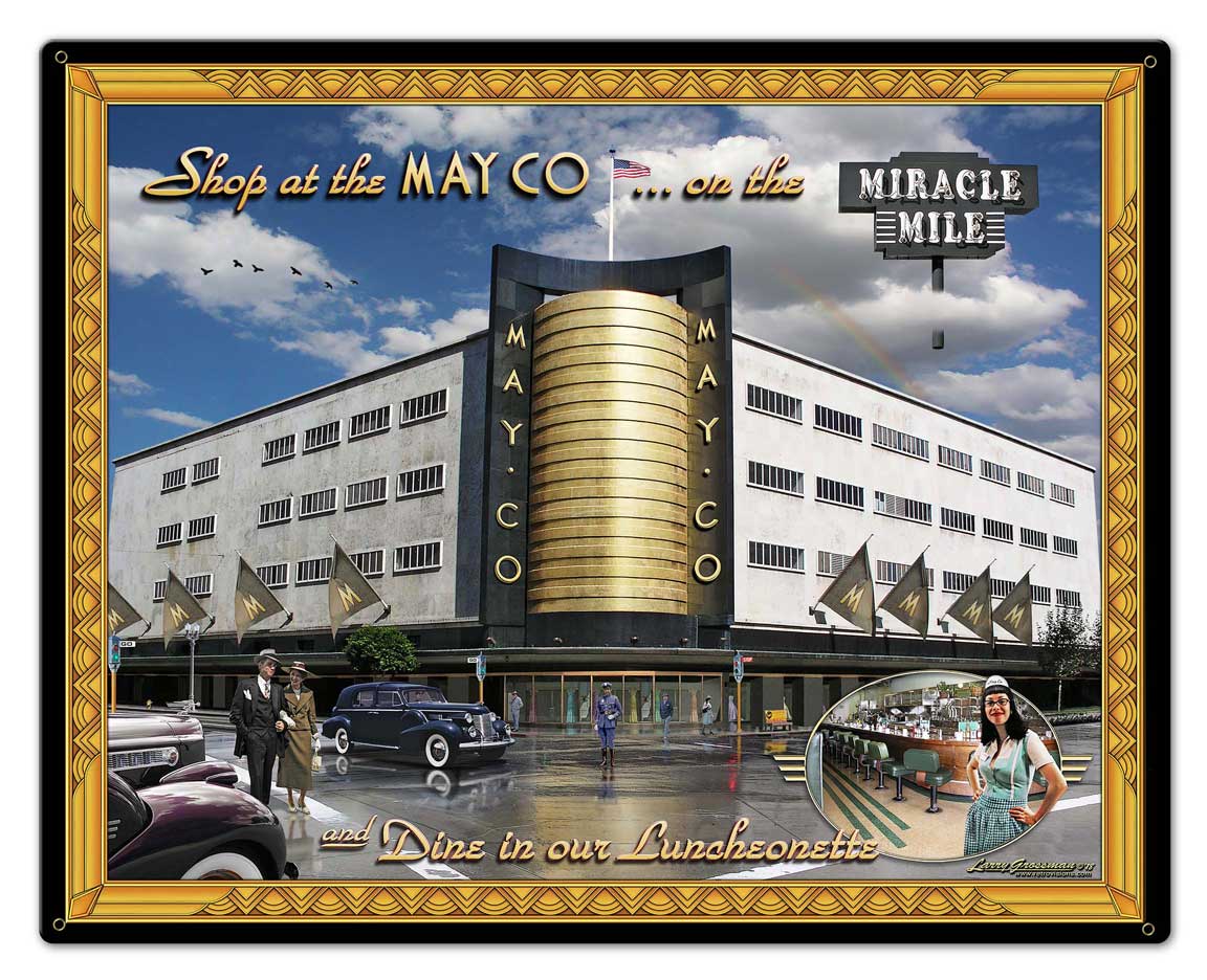 May Co Vintage Sign, Automotive, Metal Sign, Wall Art, 30 X 24 Inches