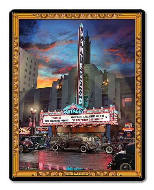 Pantages Vintage Sign, Automotive, Metal Sign, Wall Art, 12 X 15 Inches