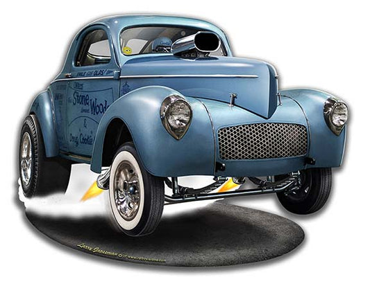 1941 SWC Willys Gasser Cut-out Vintage Sign, Automotive, Metal Sign, Wall Art, 18 X 14 Inches