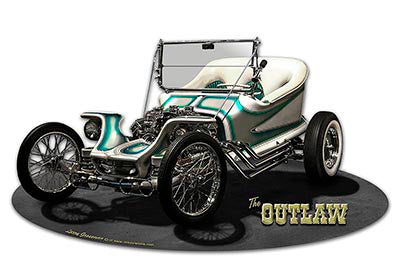 1959 THE OUTLAW Vintage Sign, Automotive, Metal Sign, Wall Art, 18 X 14 Inches