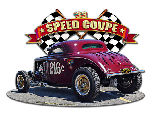 1933 Speed Coupe Vintage Sign, Automotive, Metal Sign, Wall Art, 18 X 13 Inches
