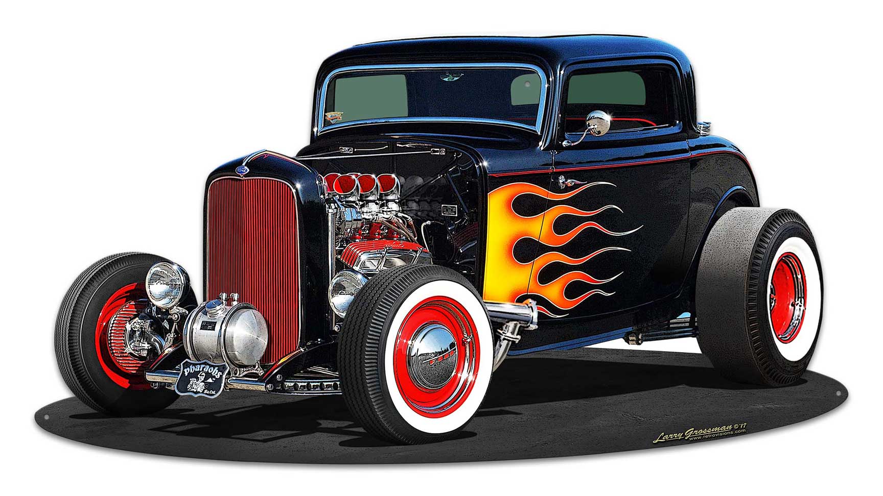 1932 Deuce Coupe Cutout Vintage Sign, Automotive, Metal Sign, Wall Art, 30 X 16 Inches