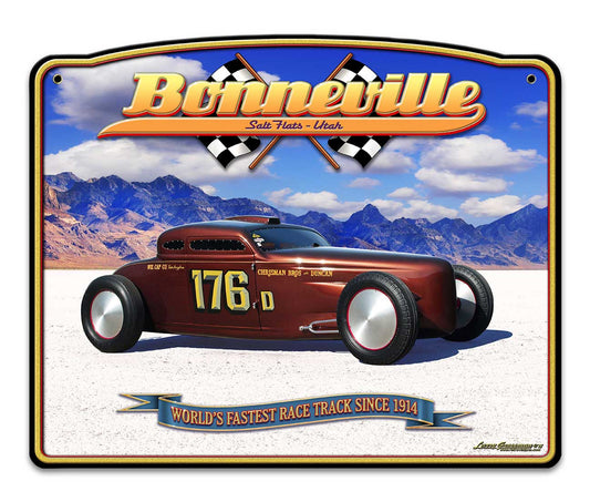 Bonneville Speed Coupe Frame Vintage Sign, Automotive, Metal Sign, Wall Art, 18 X 15 Inches