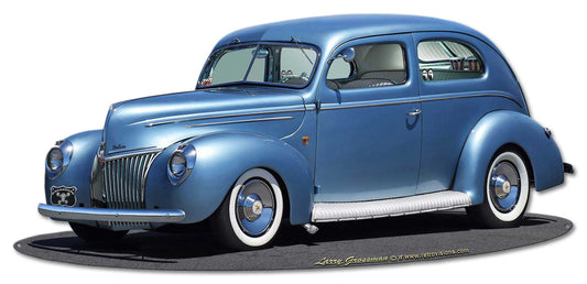 1939 Rod Sedan Rt 66 Vintage Sign, Street Signs, Metal Sign, Wall Art, 30 X 14 Inches