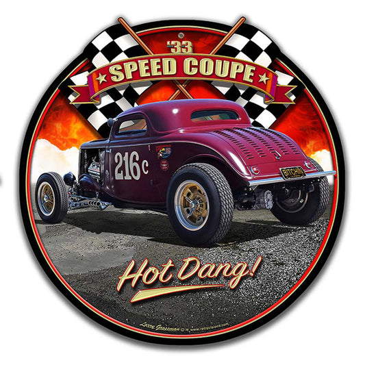 1933 Speed Coupe Plasma Vintage Sign, Automotive, Metal Sign, Wall Art, 18 X 18 Inches