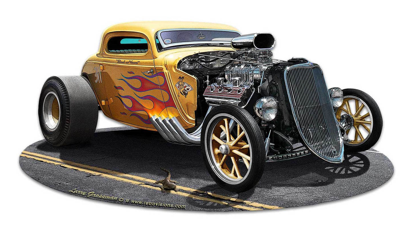 1933 Blown Coupe Vintage Sign, Automotive, Metal Sign, Wall Art, 29 X 15 Inches