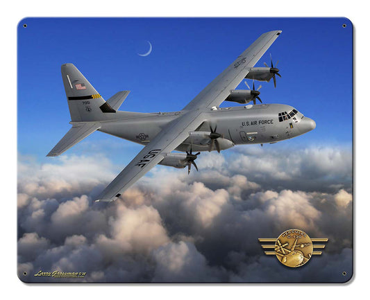 C-130 Hercules Vintage Sign, Automotive, Metal Sign, Wall Art, 15 X 12 Inches