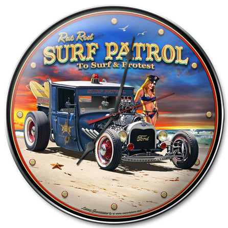 1929 Rat Rod Surf Patrol, Automotive, Metal Sign, Wall Art, 14 X 14 Inches