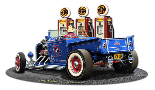 1929 Pick-up Fill-up Vintage Sign, Automotive, Metal Sign, Wall Art, 18 X 10 Inches