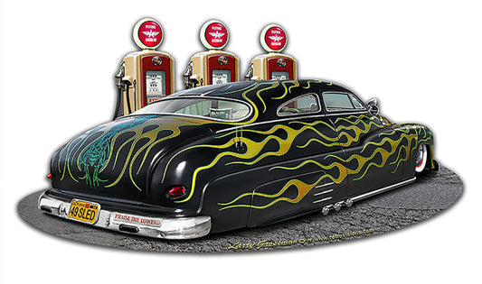 1949 Led Sled Fill Up Cutout Vintage Sign, Automotive, Metal Sign, Wall Art, 18 X 10 Inches