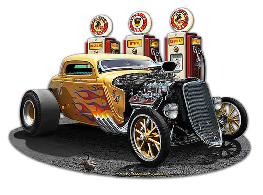 1933 Blown Coupe Fill-up Vintage Sign, Automotive, Metal Sign 1, Wall Art, 18 X 13 Inches