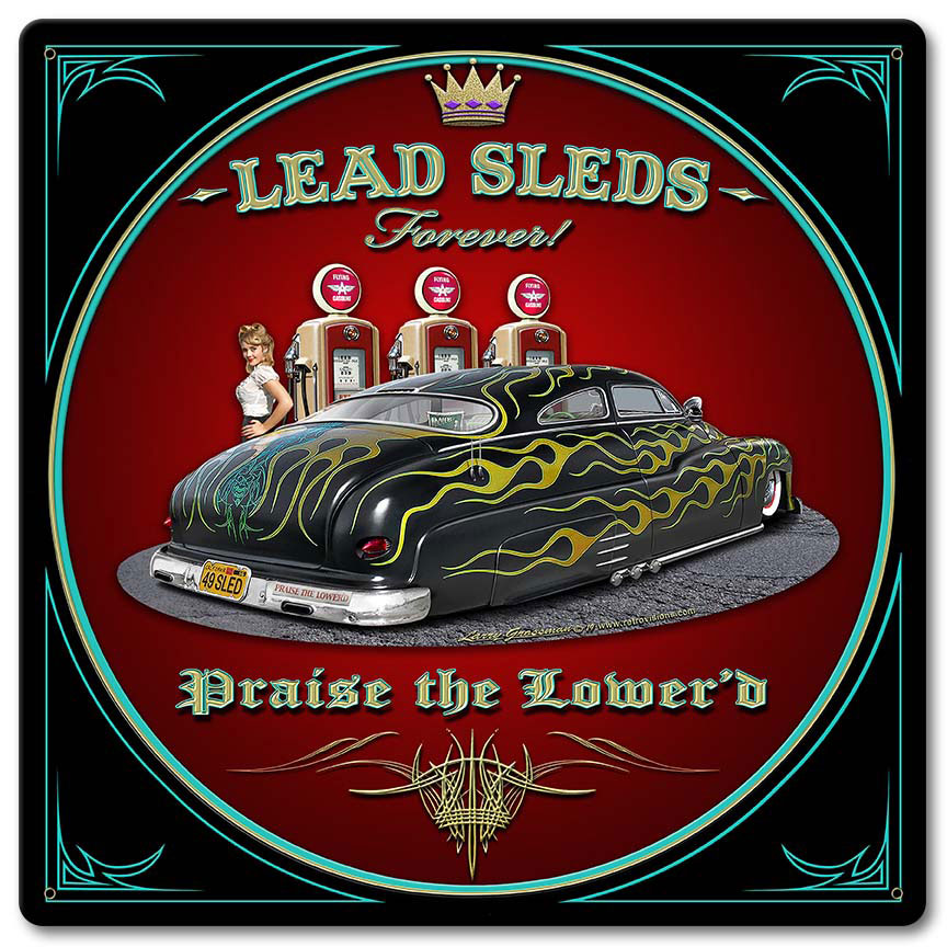 Led Sled Forever Vintage Sign, Automotive, Metal Sign, Wall Art, 12 X 12 Inches