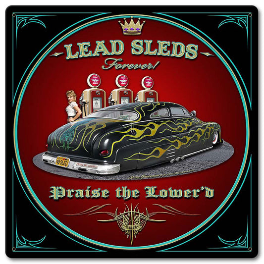 Led Sled Forever Vintage Sign, Automotive, Metal Sign, Wall Art, 12 X 12 Inches