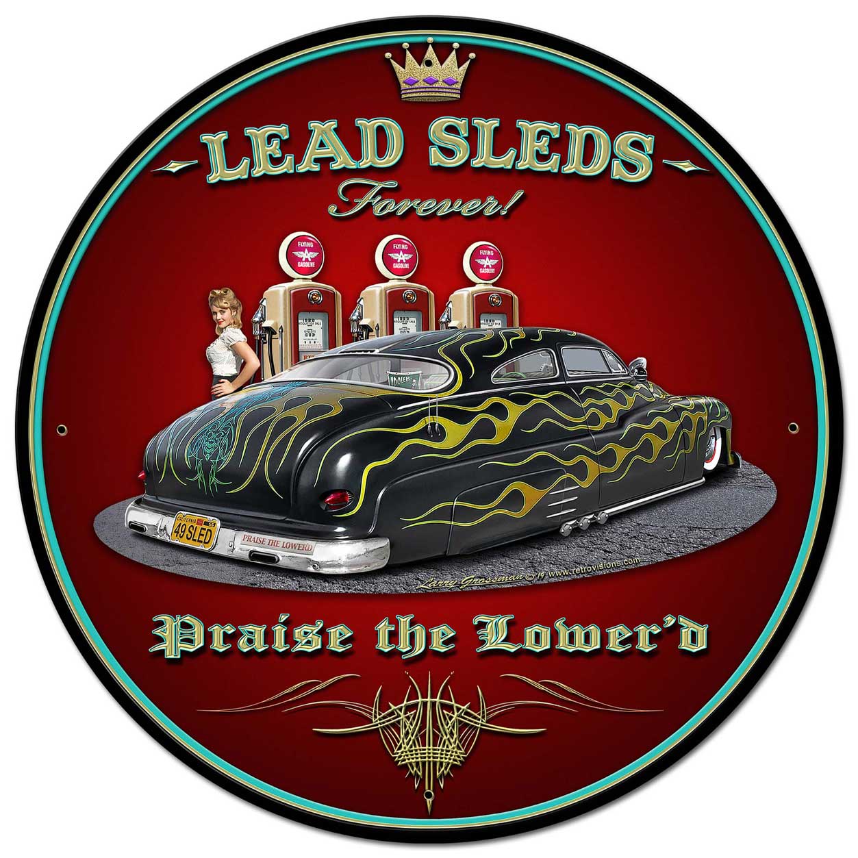 Led Sled Forever Vintage Sign, Automotive, Metal Sign, Wall Art, 28 X 28 Inches