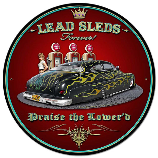Led Sled Forever Vintage Sign, Automotive, Metal Sign, Wall Art, 28 X 28 Inches