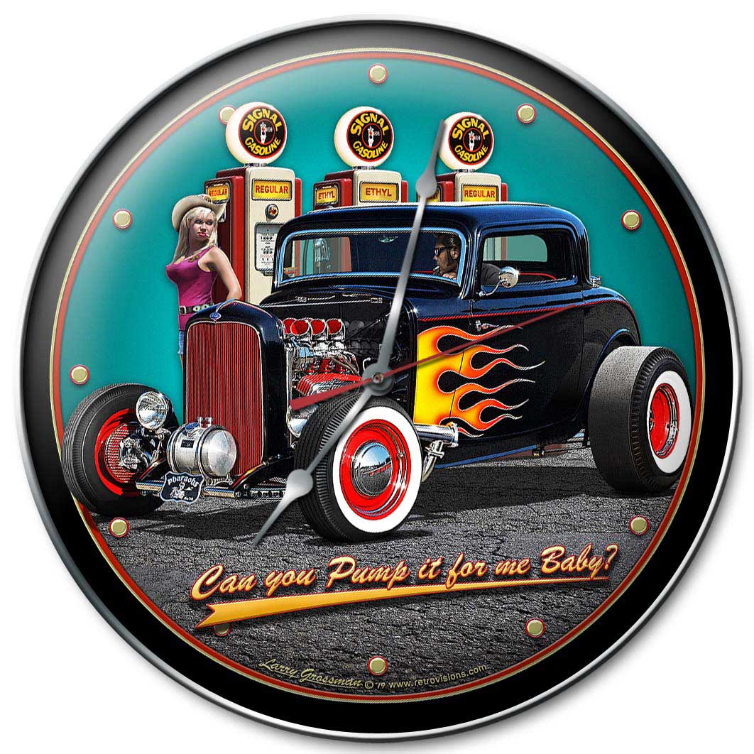 1932 Deuce Coupe Fillup, Automotive, Metal Sign, Wall Art, 14 X 14 Inches