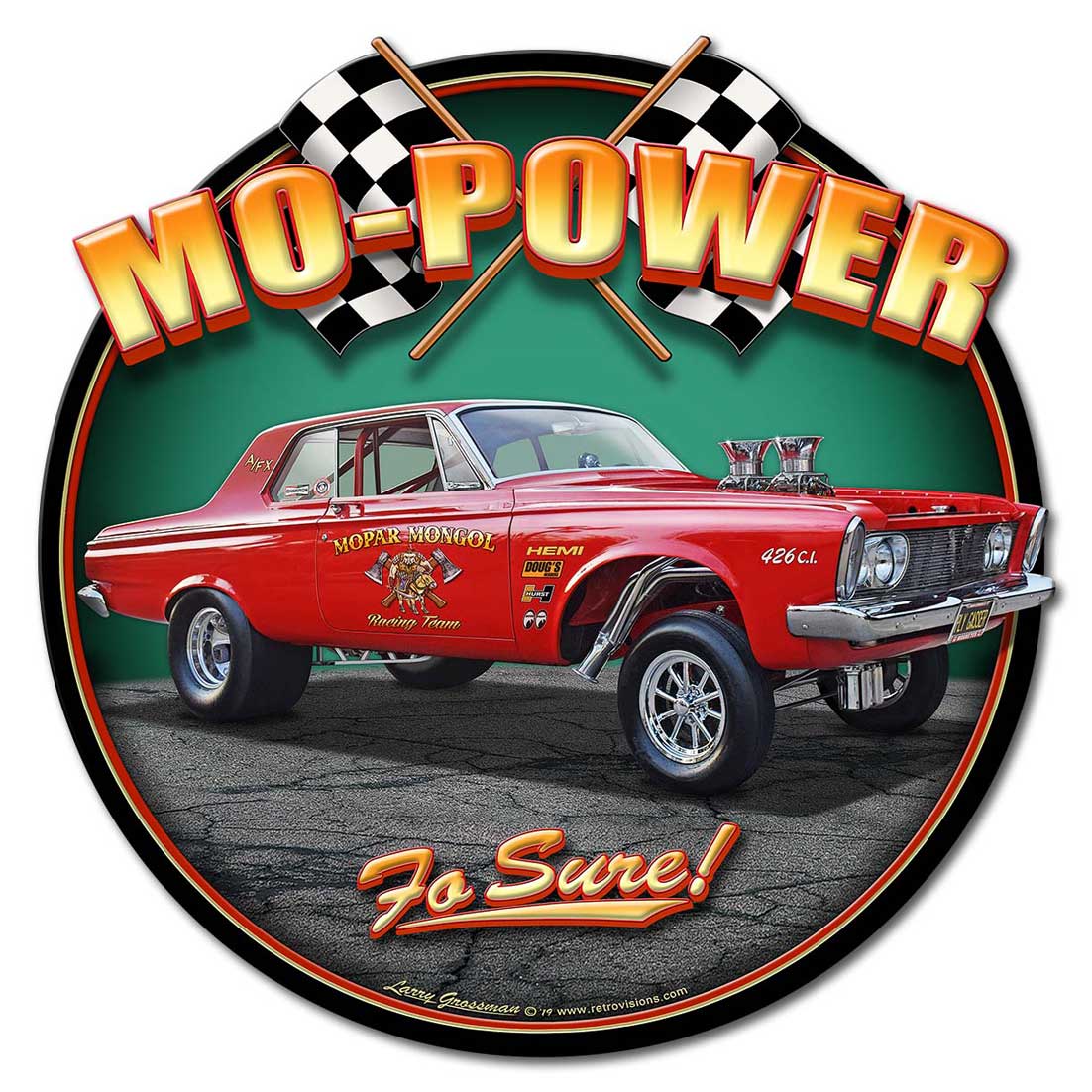 1963 Plymouth Gasser Vintage Sign, Automotive, Metal Sign, Wall Art, 16 X 16 Inches