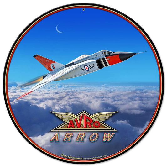 Avro Arrow Vintage Sign, Automotive, Metal Sign, Wall Art, 14 X 14 Inches