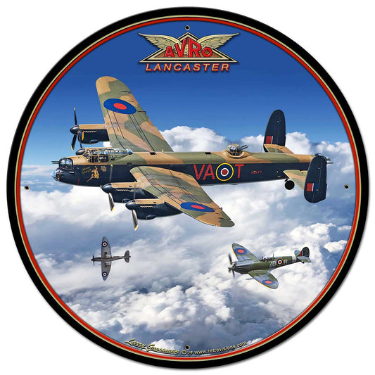 Avro Lancaster Bomber Vintage Sign, Automotive, Metal Sign, Wall Art, 28 X 28 Inches