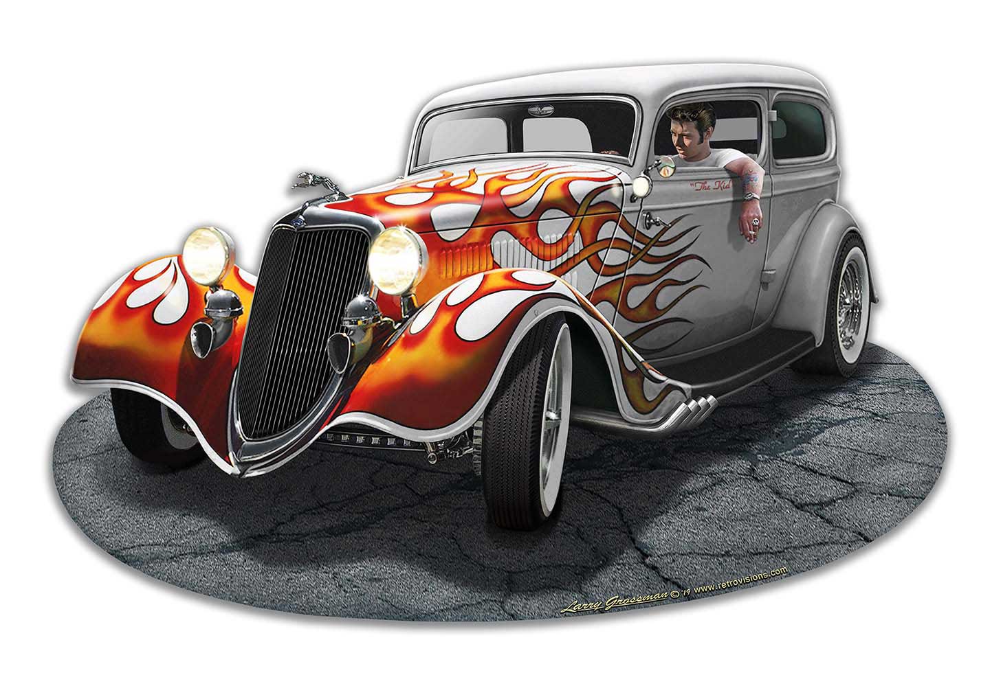 1934 Rod Sedan Vintage Sign, Automotive, Metal Sign, Wall Art, 18 X 12 Inches