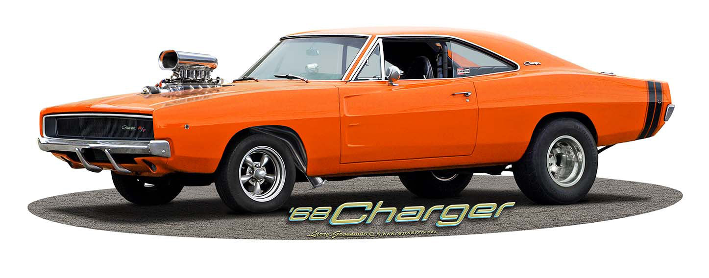 1968 Blown Charger Vintage Sign, Automotive, Metal Sign, Wall Art, 18 X 6 Inches