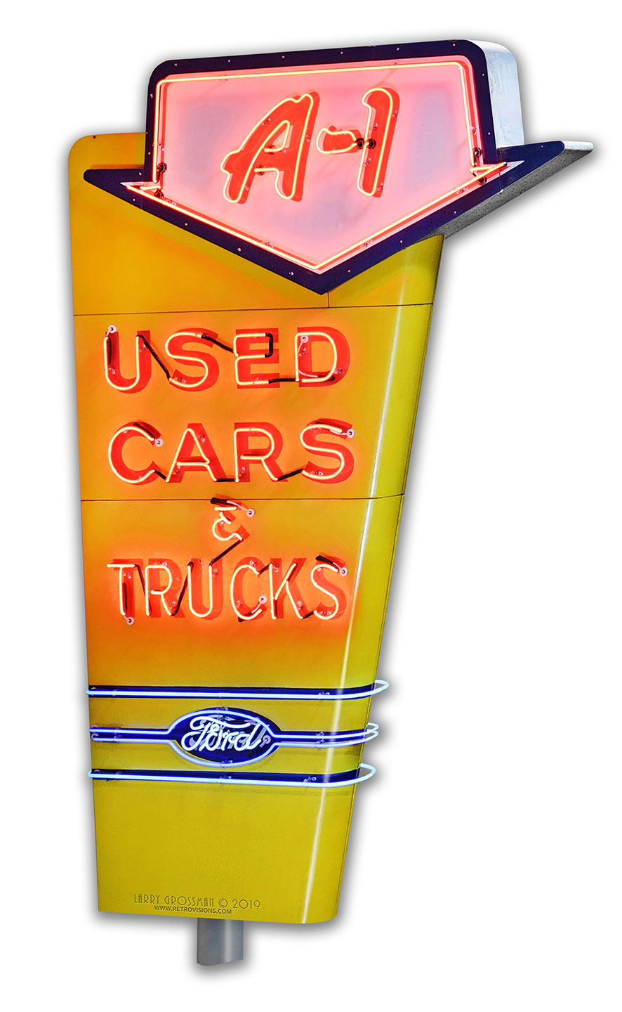 1950's Used Car Sign Vintage Sign, Automotive, Metal Sign, Wall Art, 16 X 28 Inches
