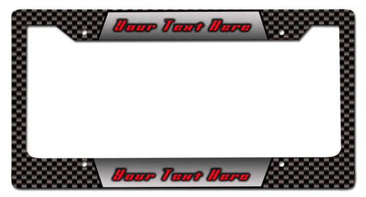 Carbon Personalized License Frame Vintage Sign, Automotive, Metal Sign, Wall Art, 12 X 6 Inches