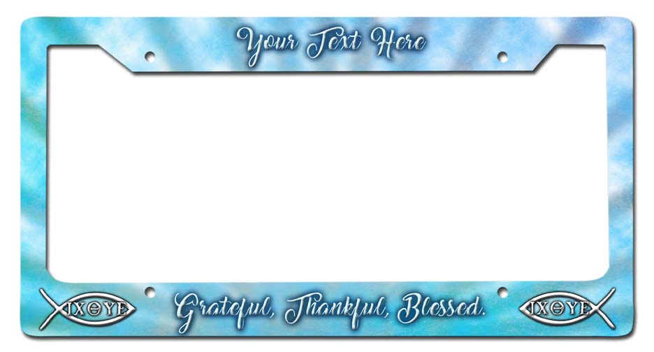 Blessed Personalized License Frame Vintage Sign, Automotive, Metal Sign, Wall Art, 12 X 6 Inches