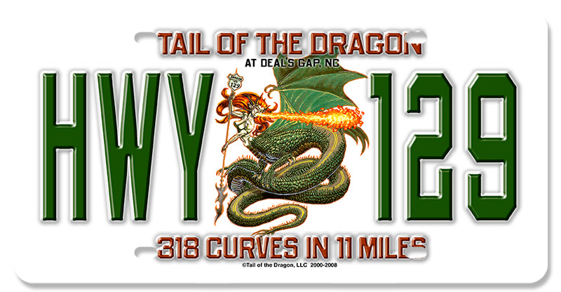 TAIL OF DRAGON, Ocean and Beach, Metal Sign, Wall Art, 12 X 6 Inches