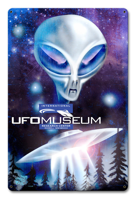 Ufo Museum, Man Cave, Metal Sign, Wall Art, 12 X 18 Inches