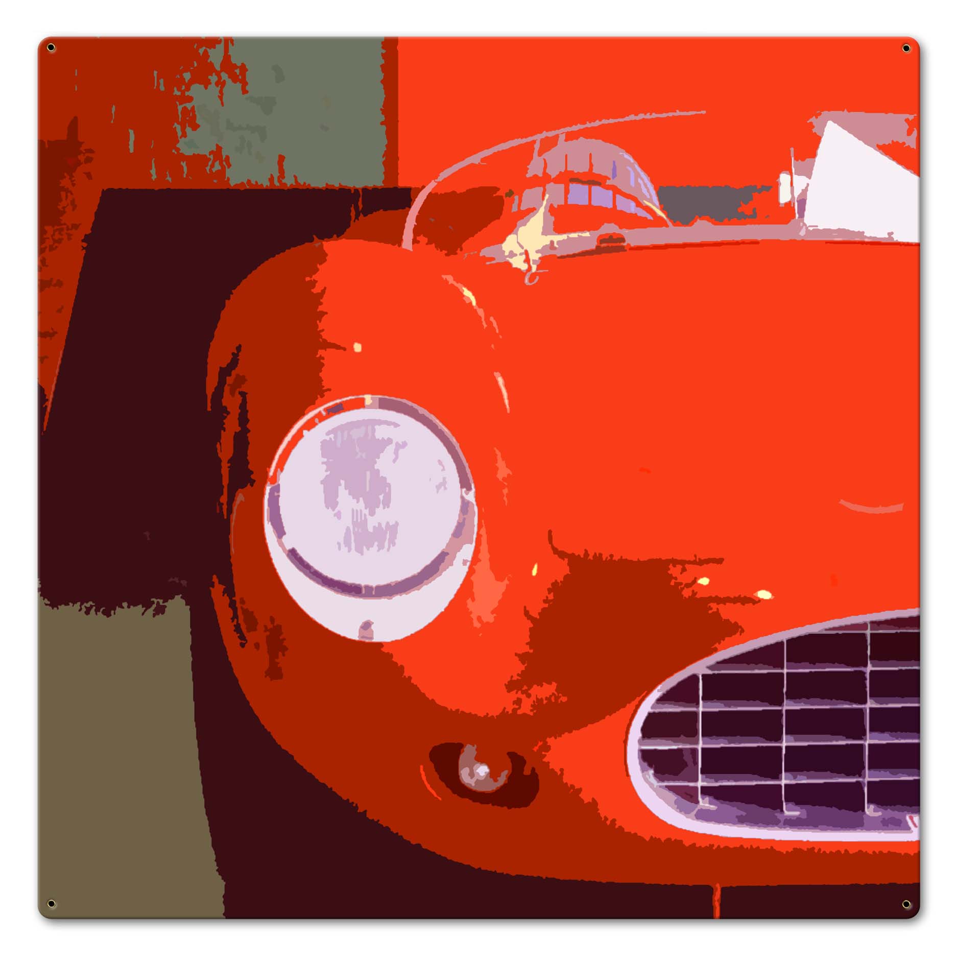 Ferrari Vintage Sign, Oil & Petro, Metal Sign, Wall Art, 24 X 24 Inches