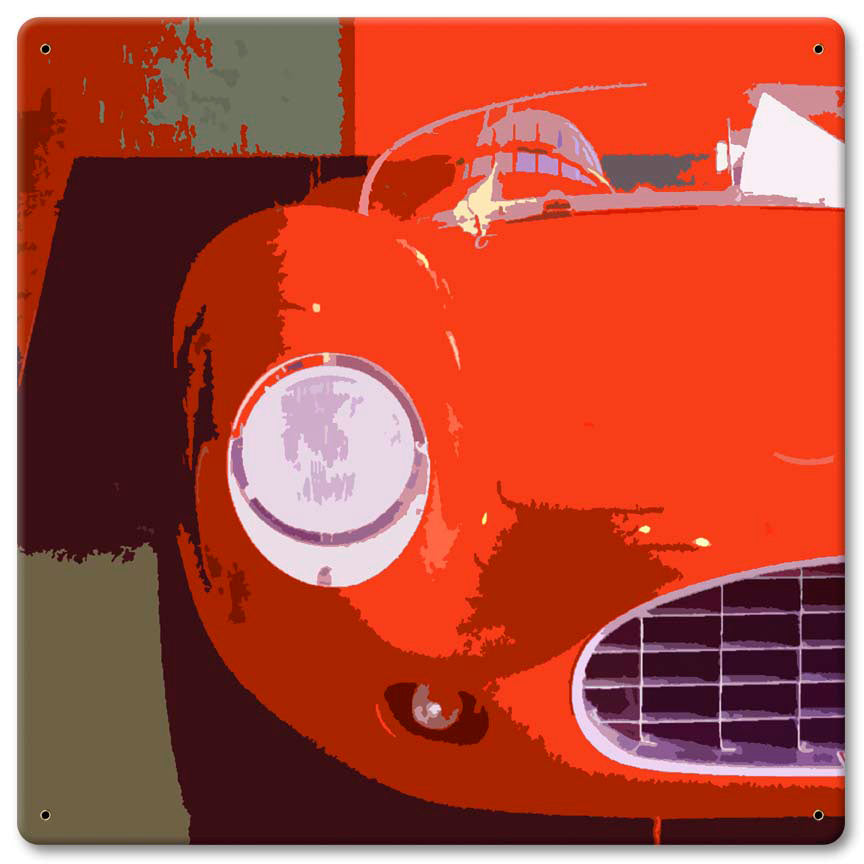 Ferrari Vintage Sign, Oil & Petro, Metal Sign, Wall Art, 12 X 12 Inches