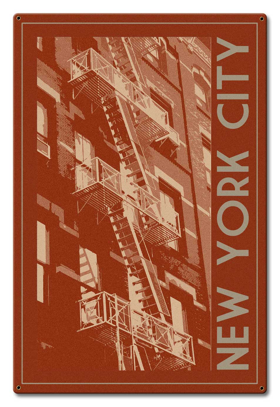 New York Stair Vintage Sign, Oil & Petro, Metal Sign, Wall Art, 20 X 30 Inches