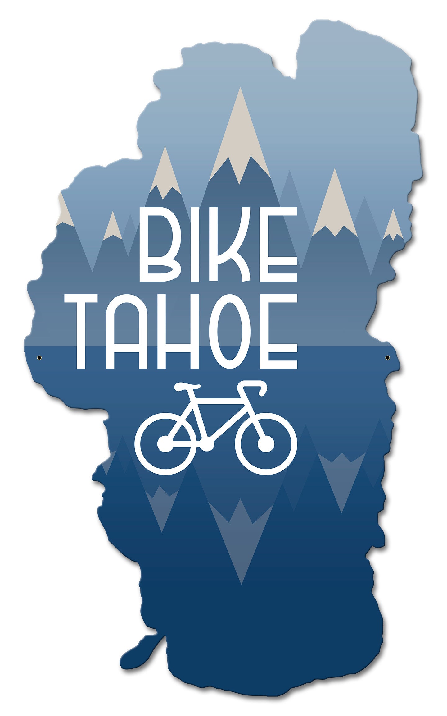 Bike Tahoe, Travel, Metal Sign, Wall Art, 18 X 30 Inches