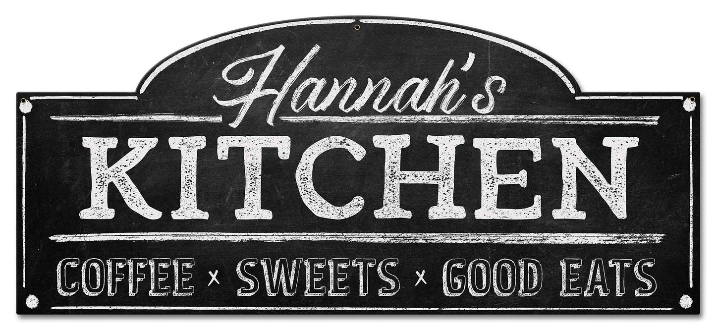 Kitchen Personalized, Home & Garden, Metal Sign, Wall Art, 28 X 12 Inches
