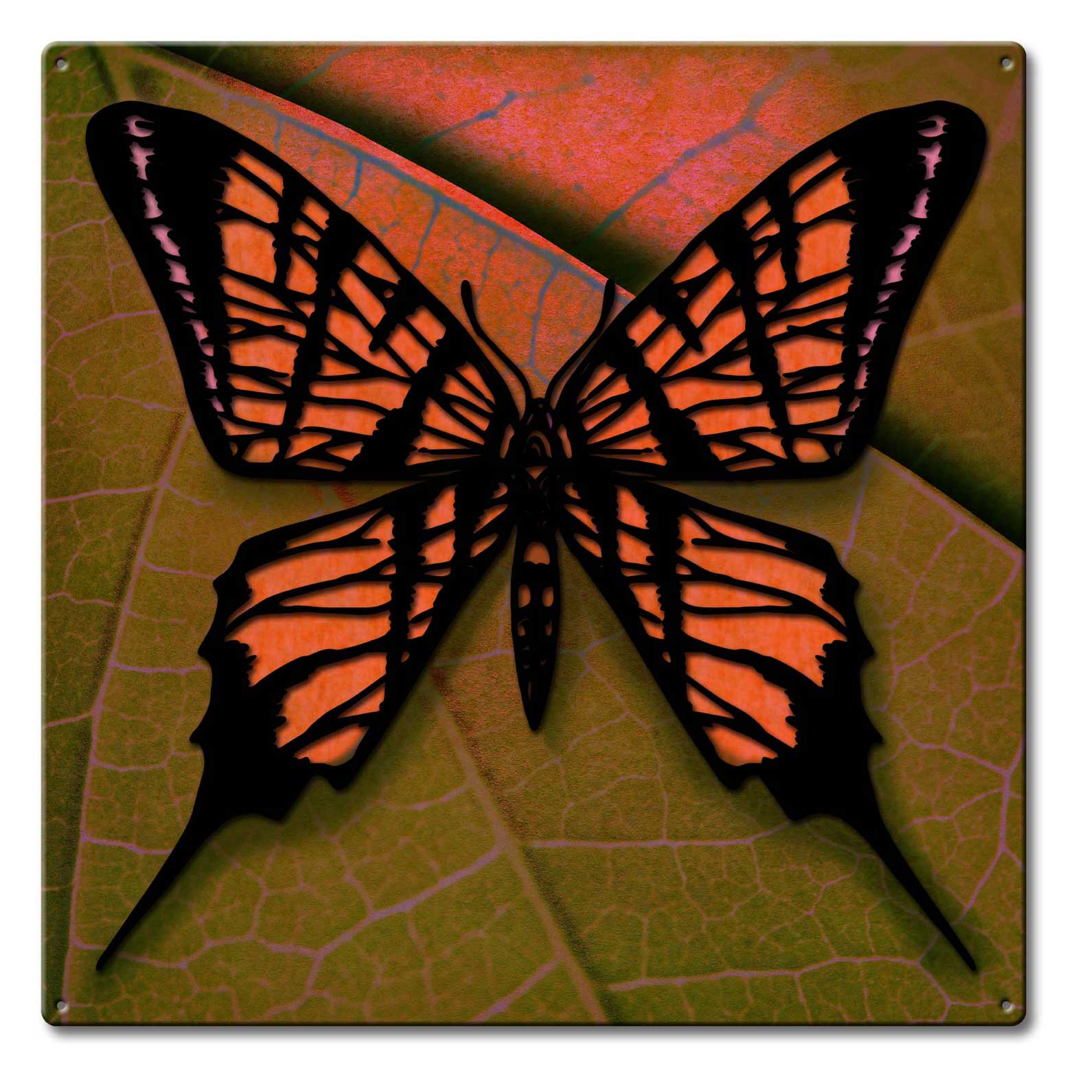 Butterfly 3-D Vintage Sign, 3-D, Metal Sign, Wall Art, 24 X 24 Inches