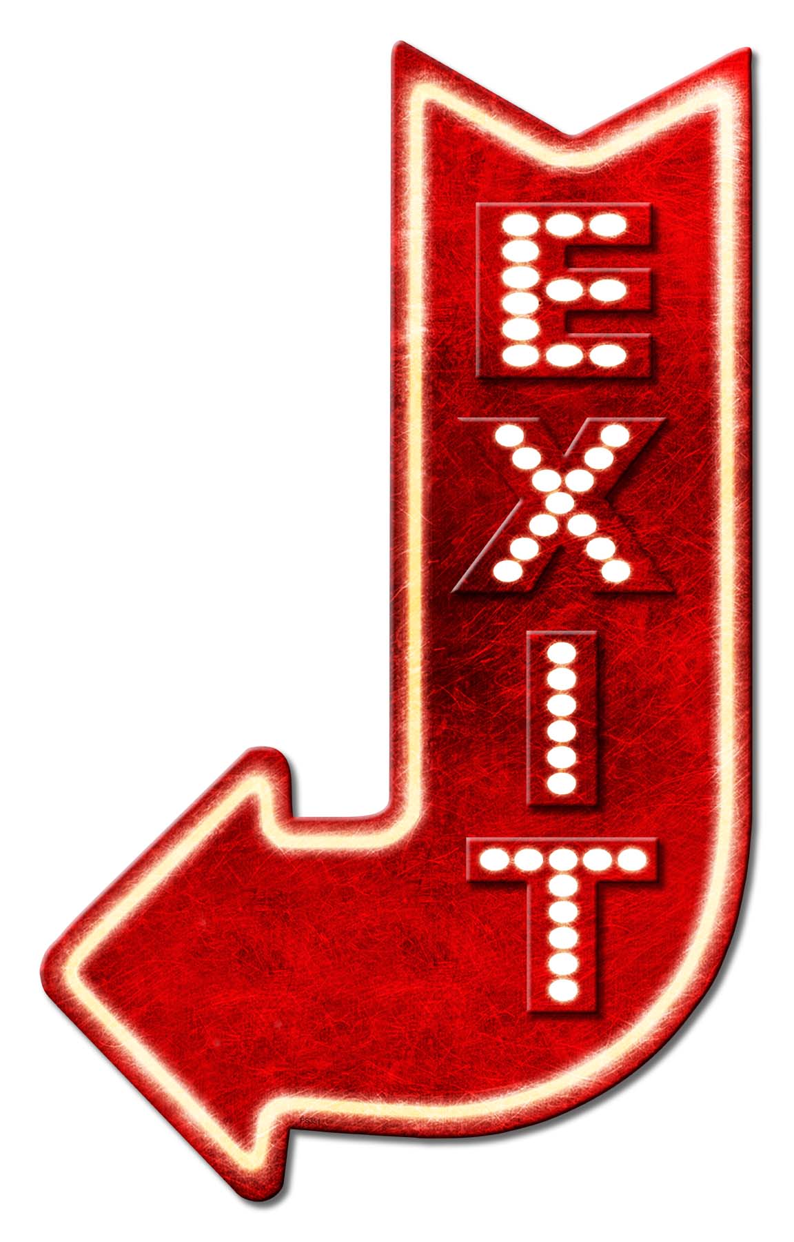 Exit Arrow 3-D Vintage Sign, 3-D, Metal Sign, Wall Art, 15 X 24 Inches