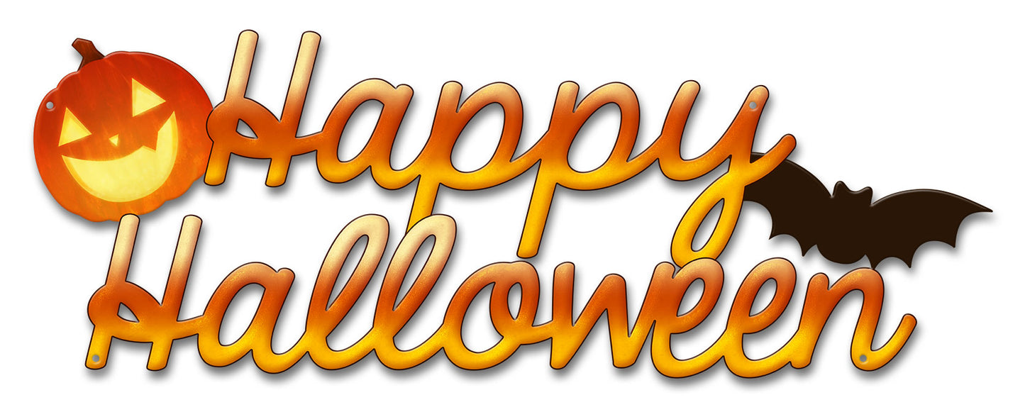 Happy Halloween Vintage Sign, Halloween, Metal Sign, Wall Art, 22 X 8 Inches